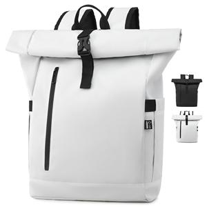 Unisex Trendy Roll Top <b>Laptop</b> <b>Backpack</b> With Customizable Fabric Accessible Expandable Business Bag Waterproof Company Gift - Product Image 1
