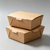 Boîte alimentaire en carton ondulé jetable, écologique, recyclable, compatible micro-ondes, anti-fuite, pour plats à emporter