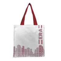 Sac fourre-tout en toile personnalisé avec quantité minimale de commande rouge, sac en toile de coton blanc avec votre Logo, sacs fourre-tout pliables Double face