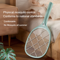 Raquette anti-moustiques électrique rechargeable avec éclairage LED, en plastique robuste, couverture de 50 à 100 mètres carrés, autonomie de 480 heures