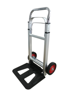 JK <b>Folding</b> Aluminium Frame Hand <b>Cart</b> Dolly OEM Lightweight 2 Wheel Platform Trolley Powder Coated Handle Silver/Green Industrial - Product Image 4