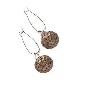 Hollowed Out <b>Sphere</b> Drop Earrings Zinc Alloy <b>Ball</b> Shape Openwork Design Fashion Jewelry - Product Image 4