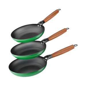 Juego de Sartenes Antiadherentes de 8 a <span class=keywords><strong>12</strong></span> Pulgadas, Hierro Fundido Precurado, Mango de Madera de Acacia, Apto para Horno, 7.5 Cuartos, Apto para Lavavajillas, Libre de PFAS/PFOA - Product Image 1