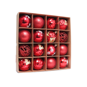 6cm <b>Plastic</b> Electroplated Pink Christmas Baubles 16Pcs Mixed Pack Hand Painted Snowflake Xmas <b>Tree</b> Hanging Ornaments - Product Image 4