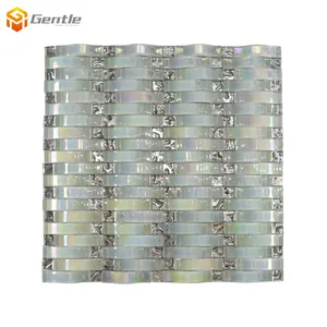 Foshan Pemasok Profesional Harga 15*48Mm Silver Series Desain Warna Tidak Teratur Crystal Kaca Mosaik