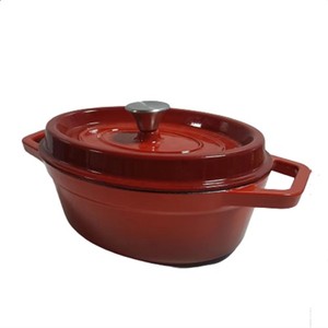 Grande <span class=keywords><strong>cocotte</strong></span> ovale de haute qualité en fonte émaillée four hollandais four antiadhésif rouge sans danger pour le gaz et l'induction - Product Image 1