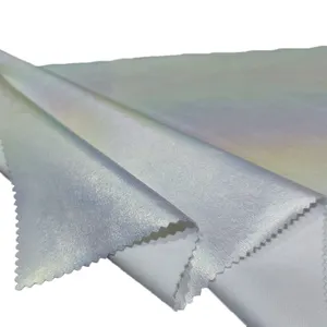 Feuille brillante scintillante personnalisée 75% polyester 20% rayonne 5% Spandex tricot réfléchissant Dazzle tissu en cuir synthétique
