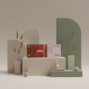 For Boshiho Anti-theft Slim <b>Rfid</b> Leather <b>Wallet</b> With Vintage Thread Pattern Front Pocket Metal Money Clip Nylon Lining - Product Image 2