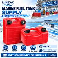 Nouveau réservoir de carburant marin en HDPE vierge de 12L et 24L avec indicateur de niveau de carburant mécanique CE EPA CARB pour moteur hors-bord
