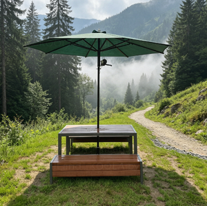Sombrilla Comercial para Patio de 10 pies con Poste Central de Acero, Parasol Impermeable para Exteriores, Resistente a los Rayos UV, para Cafetería y Jardín - Product Image 1