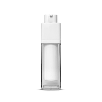 15ml 30ml 50ml Bouteille à pompe sans air à double paroi en plastique cosmétique blanc givré rotatif