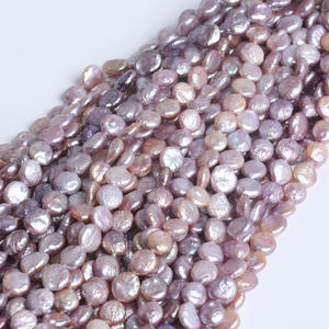 Perlas Barrocas de Agua Dulce Moradas, Accesorios para Manualidades, Perlas de Botón de Disco de 11-12 mm, Perlas Naturales Sueltas Blancas y Rosas al por Mayor - Product Image 4