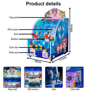 เครื่องเล่นเกมน้ำแบบหยอดเหรียญขนาด 32 นิ้ว สำหรับผู้เล่นสองคน แบบอินเทอร์แอคทีฟ วิดีโอเกมเพื่อความบันเทิงสำหรับเด็กและผู้ปกครอง ระบบอิเล็กทรอนิกส์ - Product Image 6