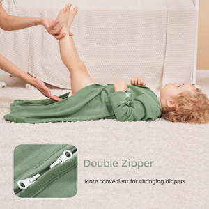 Sac de couchage en coton imprimé forêt verte de classe A pour nouveau-nés et tout-petits Design d'été doux à manches longues Fermeture à glissière Article chaud - Product Image 5