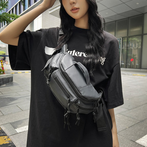Nueva bandolera cruzada para hombre, bolso de hombro y pecho, para deportes al aire libre, motocicleta, moda, PU, impermeable, riñonera - Product Image 1