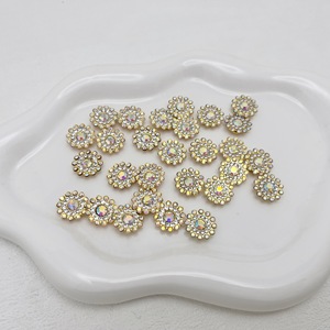 14mm colorato strass di girasole bottoni per cucire perle di cristallo per la creazione di gioielli fai da te accessori per capelli accessori per capelli - Product Image 2