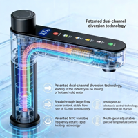 Robinet chauffant électrique instantané intelligent pour cuisine, en alliage de zinc, haute efficacité, pour usage domestique