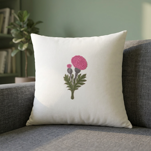 Housse de coussin en toile de coton imprimée à la main, motif floral moderne, pour la maison et l'hôtel - Product Image 2