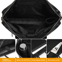 Maletín Ejecutivo de Nailon de Alta Calidad con Detalles en PU, Logotipo Personalizado, Bolsa para Portátil de 15 Pulgadas con Correa para Hombro, Regalo Corporativo al por Mayor
