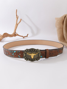 Cinturón decorativo hueco en relieve <span class=keywords><strong>de</strong></span> Joker con Cabeza <span class=keywords><strong>de</strong></span> Vaca Retro Vintage para <span class=keywords><strong>mujer</strong></span> con hebilla <span class=keywords><strong>de</strong></span> aleación para la moda <span class=keywords><strong>de</strong></span> <span class=keywords><strong>Amazon</strong></span> - Product Image 6