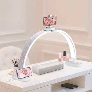 Lampe de bureau LED réglable avec support pour téléphone, commande tactile, lumière blanche chaude à intensité variable, pour le maquillage et les soins des ongles - Product Image 5