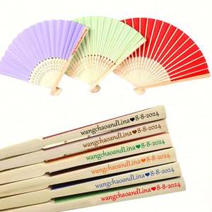 Abanico de Bambú Plegable Personalizado con Logotipo Impreso de Alta Calidad para Bodas, Venta al Por Mayor 2025 - Product Image 5