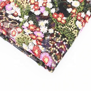 2022 nuovo tessuto multicolore floreale in Tulle con ricamo paillettes lavorato a maglia per la casa per ragazzi e abiti da sera da sposa - Product Image 5