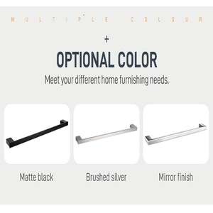 Porte-serviettes de salle de bain mural simple moderne en laiton, design en acier inoxydable avec modèle 3D, finition brossée en laiton, crochet de 24 pouces - Product Image 4