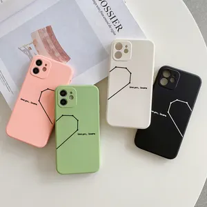 Luxury Tpu Shockproof Back Cover Couple Heart Shaped Phone Case for iPhone 14 13 12 pro max