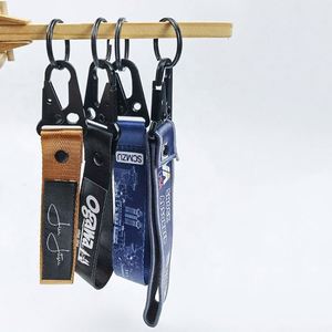 Short Wrist Strap <b>Key</b> <b>Chain</b> Lanyards Carabiner Custom Logo Polyester With Printing Logo Wholesale Promotional Carabiner Keychain - Product Image 3