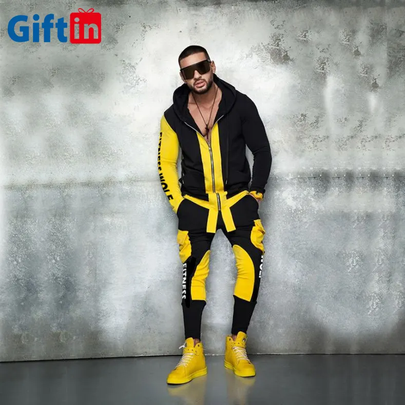 Hot Selling New design fit slim athletic sports sweat suits plain custom mens tracksuits