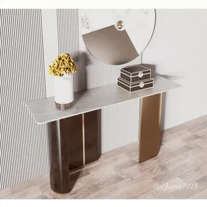 Nieuwe Ontwerp Woonkamer Goud En Marmer Console Tafel Moderne Appartement Hal Meubels