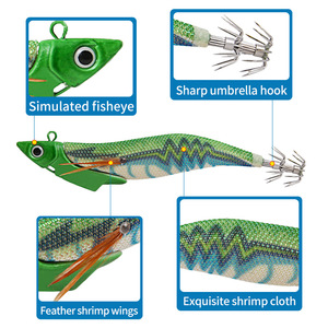Leurre de pêche Ytqhxy pour crevettes, 13,4 cm, 38,5 g, appât de fond pour la pêche en mer, poisson d'eau salée, artificiel, lumineux dans le noir, cinq couleurs, avec hameçons - Product Image 4