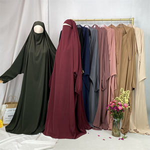 6493# Dezenter Khimar Hidschab Abaya Einfarbig Einteiliger Dschilbab Gebets-Abayas für Islamische Muslimische Frauen 10 Farben - Product Image 4
