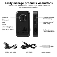 RT10 Adaptor Bluetooth Kecil Pemancar Penerima Audio Nirkabel 2in1 Bluetooth 6.0 Transceiver untuk Amplifier TV Pesawat Mobil