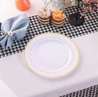 Vaisselle de fête personnalisée de style européen en or clair noir assiettes de fête jetables assiettes plats tasse fourchettes ensemble de vente en gros
