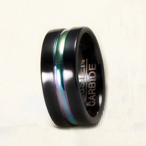 Bague de guerrier noire 8MM en acier inoxydable géométrique pour homme, bague de mode entrelacée de couleur noire, bijou cadeau - Product Image 2
