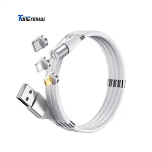 Tongyinhai factory New Design self winding charging cable 3 in 1 magnetic charging cable original charging cable