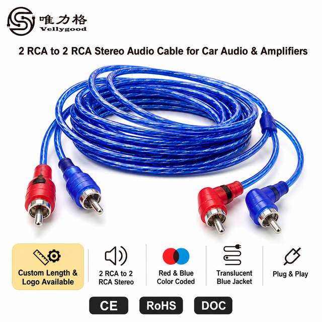 OEM High-Performance Premium Audio Stereo RCA Cable 2RCA 2RCA Interconnect Double Male RCA Wire for Computer Speaker