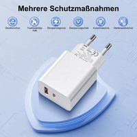 Cargador USB Tipo-C PD de 20W con Precio de Fábrica, Salida QC3.0 5V/3A, Protección OTP/OVP para Reloj Inteligente, Auriculares, Cámara y Portátil
