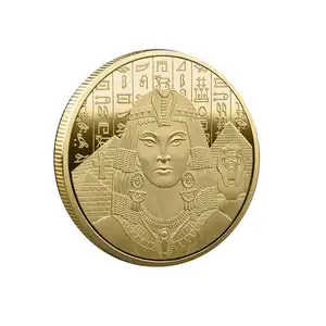 Monedas conmemorativas de la suerte de las antiguas pirámide griega, monedas de oro y plata del dios del sol egipcio, medalla conmemorativa