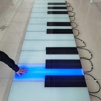 Carrelage LED interactif à détection pour piano, éclairage de marche d'escalier en réseau, carreaux extérieurs rouges pour sols, équipement de divertissement pour pièces.