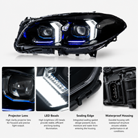 Feux avant à LED pour BMW F10 Série 5 2011-2017, design Fang, feux de jour DRL, clignotants dynamiques, projecteur de phare