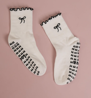 Chaussettes de sport antidérapantes POPSOX personnalisées pour Pilates, en coton respirant tricoté pour femme, avec revers antidérapant pour studio de yoga (chaussettes de corps/dessous)