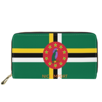 Dompet Bendera Dominika Dompet Panjang Kulit Dengan Kapasitas Besar Dompet Kulit Cocok untuk Wanita Perjalanan Penggunaan Sehari-hari