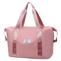 Sac de voyage extensible transfrontalier 20-35L en polyester avec séparation sec-humide, sac de sport et de fitness, sac fourre-tout de voyage imperméable et léger pour couette