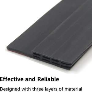 Joint d'étanchéité de bas de <span class=keywords><strong>porte</strong></span>, bloqueur de courant d'air, bande d'étanchéité pour bas de <span class=keywords><strong>porte</strong></span> - Noir - Product Image 2