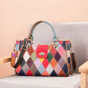 Grand sac fourre-tout pour femmes en cuir de vache véritable, sacs à bandoulière de style vintage, sac à main féminin, sacs fourre-tout colorés, grand sac à main - Product Image 4