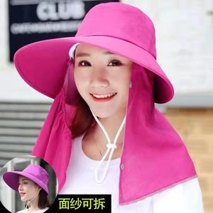 Sombrero de Sol de Verano Tipo Pescador con Protector Facial Desmontable, Protección UV, para Ciclismo al Aire Libre, Recolección de Té, para Mujeres Adultas - Product Image 1