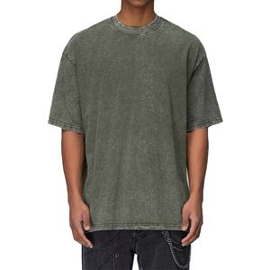 Camiseta de Hombre al por Mayor, Estilo Vintage, 100% Algodón, con Logotipo Personalizado, 250 g/m², Manga Corta, Lavado Ácido, Estilo Urbano, Talla Grande - Product Image 6